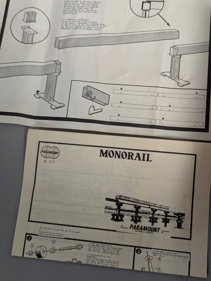 Paramount Turbo Monorail Motorized HO Scale Model Kit 123 Vintage Unbuilt Collectible - 4