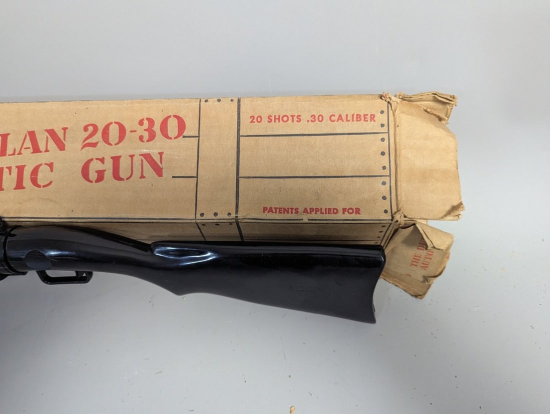 Vintage Durlan 20-30 Automatic Toy Gun with Original Box and Bullets Collectible Classic - 2