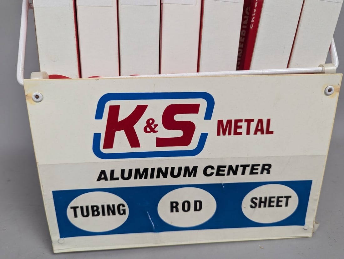 Vintage K&S Engineering Metal Hobbyist Display Rack Assorted Tubing & Rods Collection - 5