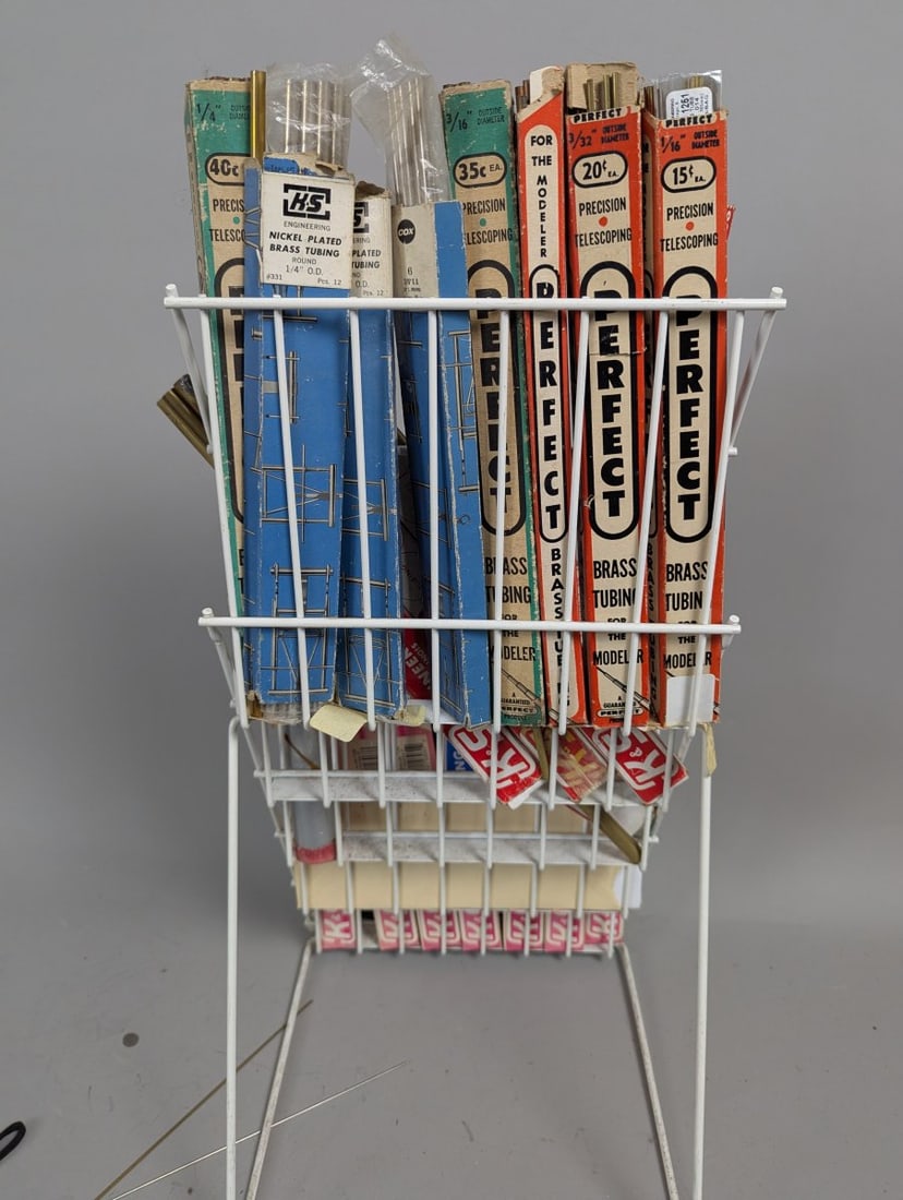 Vintage K&S Engineering Metal Hobbyist Display Rack Assorted Tubing & Rods Collection - 7