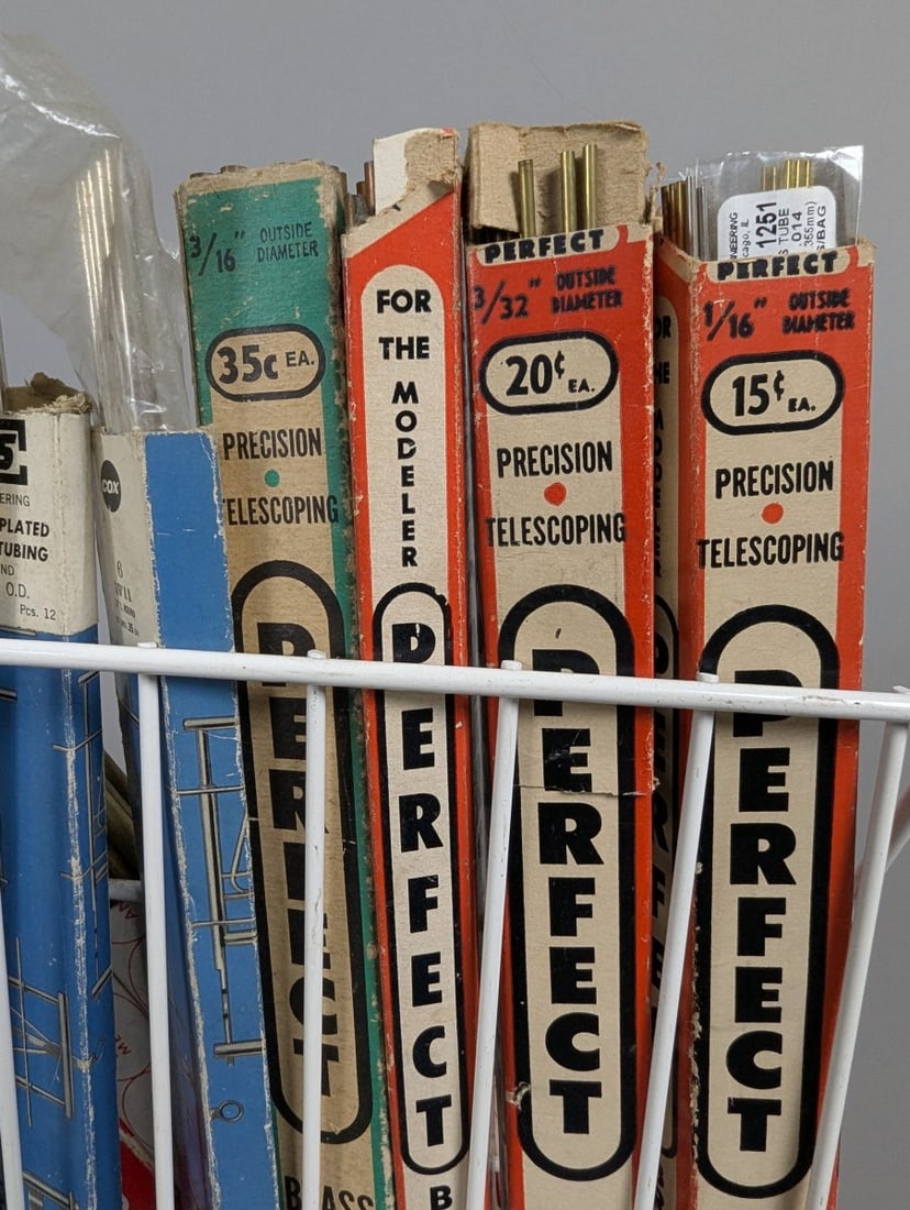 Vintage K&S Engineering Metal Hobbyist Display Rack Assorted Tubing & Rods Collection - 8