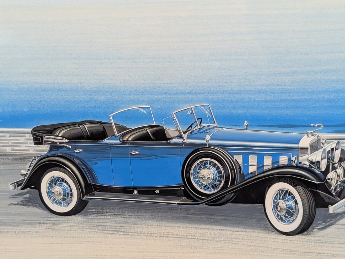 Jo-Han 1931 Cadillac V-16 Box Art Painting and Model Kit Unique Collector's Set - 4