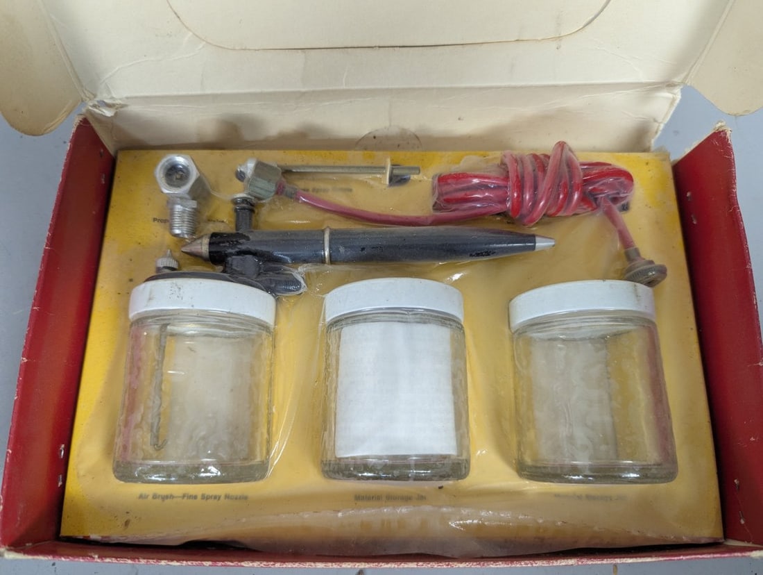 Vintage Miller Non-Bleeder Air Brush Kit 6-Piece Hobby Tool Sealed in Box - 3