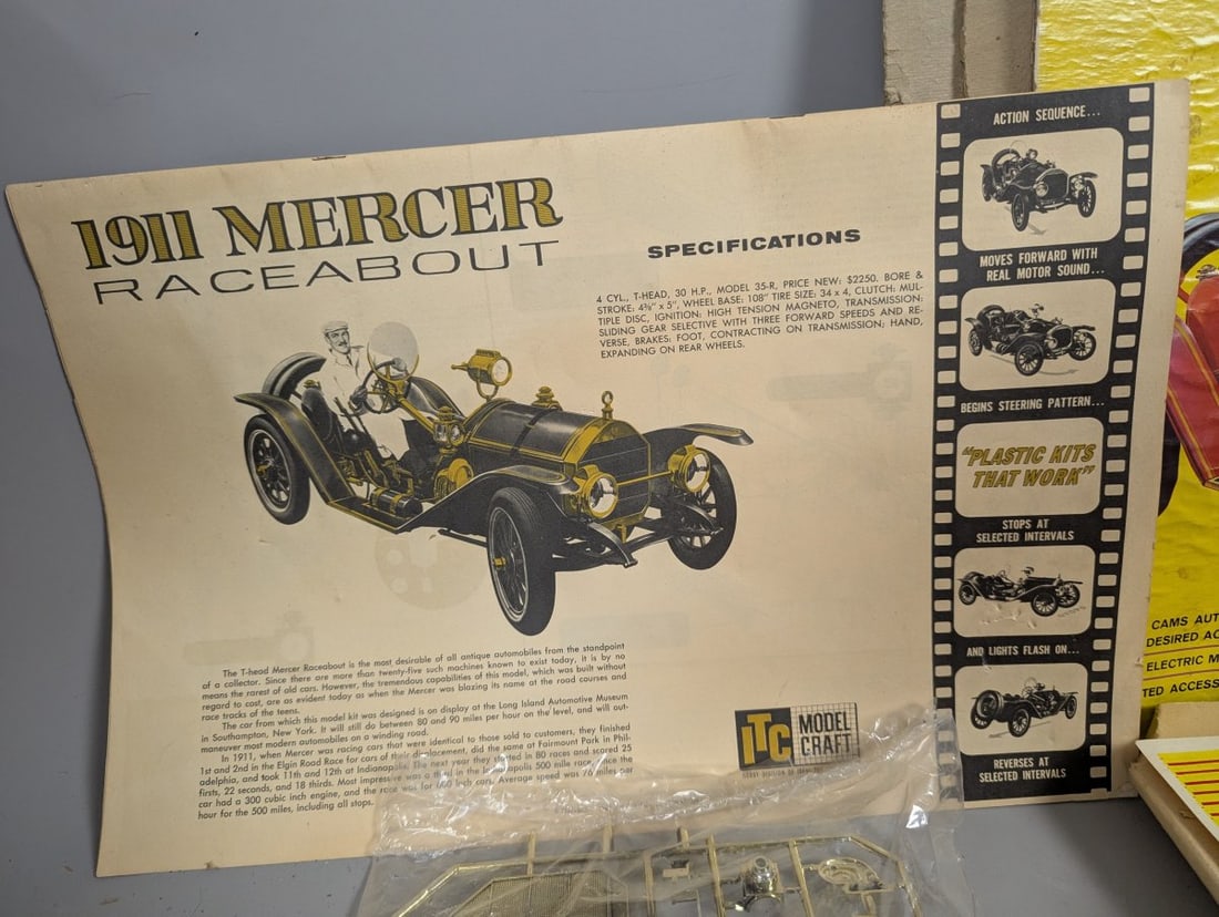 ITC Model Craft 1911 Mercer Raceabout Motorized Cam-a-matic Action Model Kit - 8