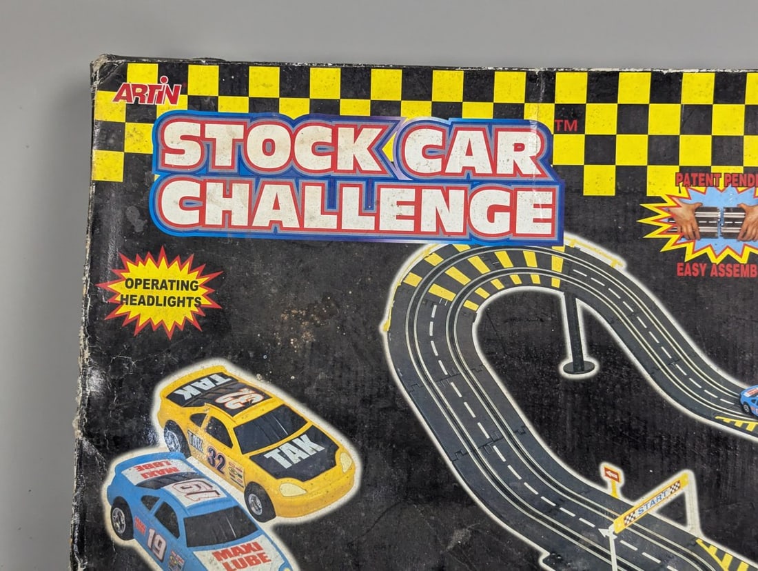 Vintage Artin Stock Car Challenge Slot Car Race Set 10120A Retro Racing Game - 2