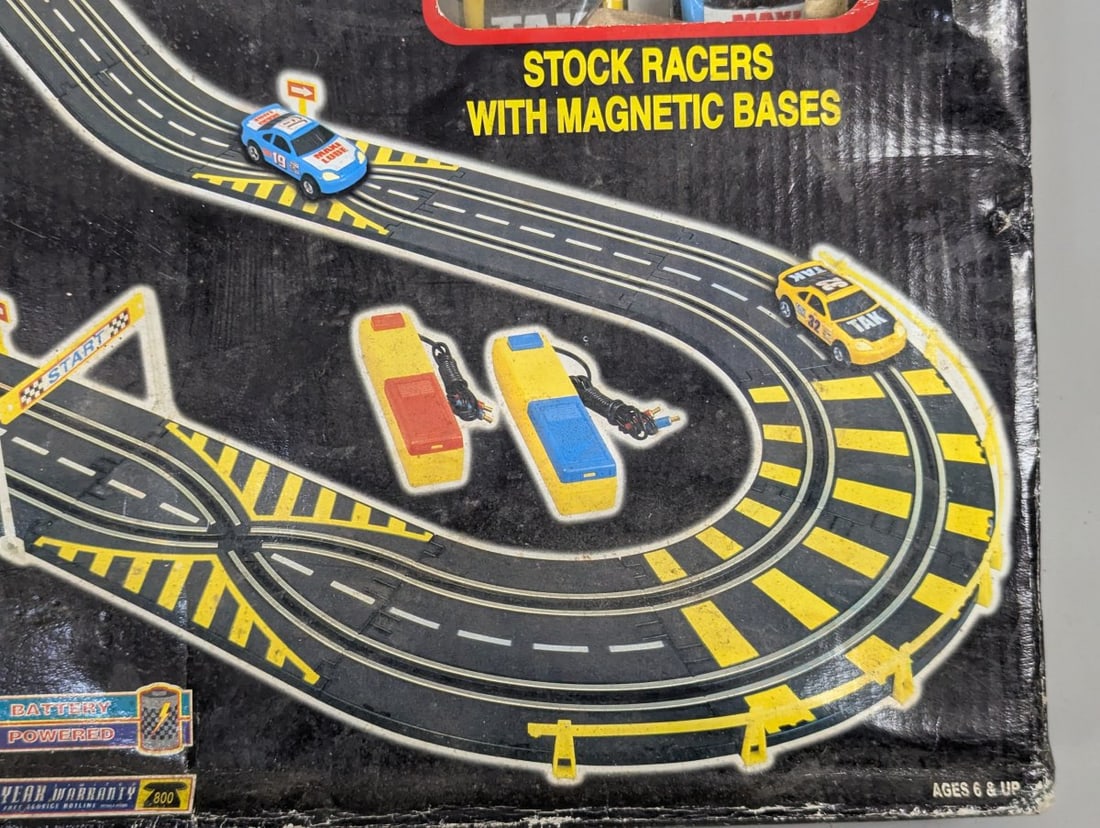 Vintage Artin Stock Car Challenge Slot Car Race Set 10120A Retro Racing Game - 6