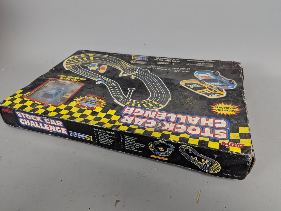 Vintage Artin Stock Car Challenge Slot Car Race Set 10120A Retro Racing Game - 8