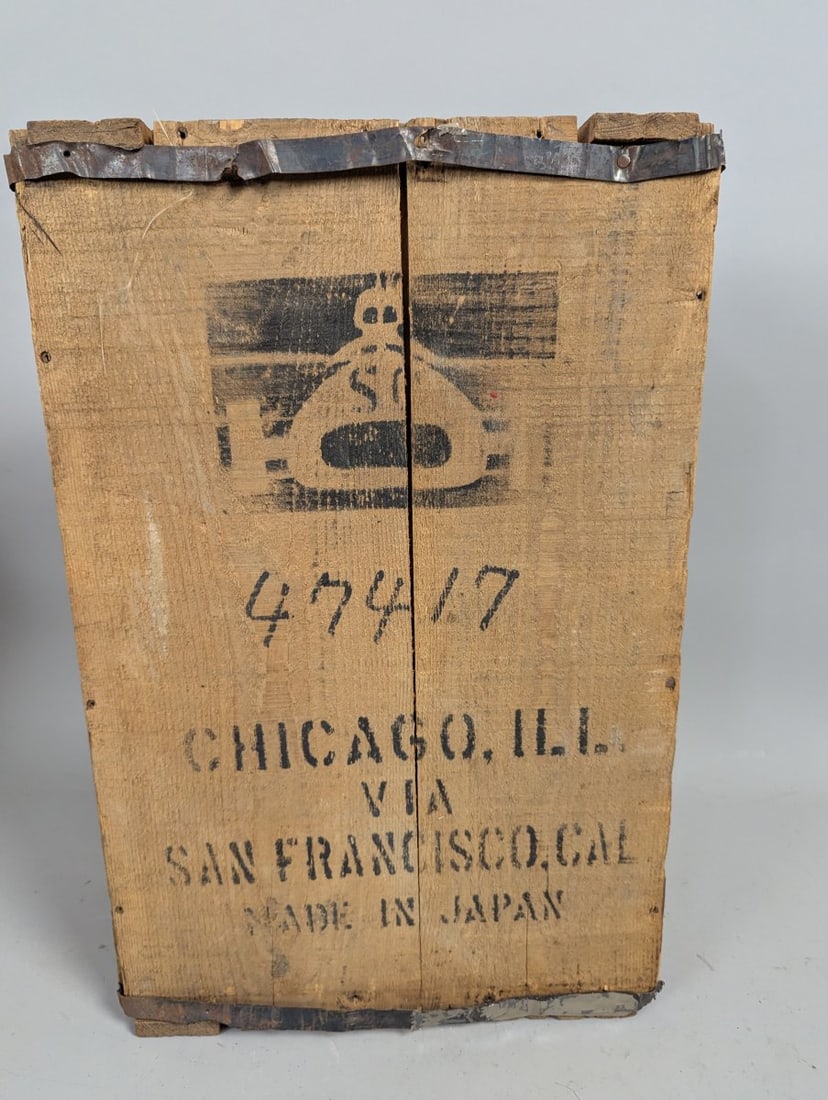 Vintage Strombecker Wooden Shipping Crate Rustic Industrial Decor Collectible Rare Find - 2