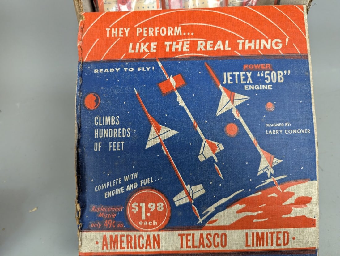 American Telasco Jetex Powered Missiles Vintage Store Display with Missile Kits - 3
