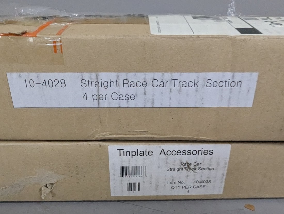 MTH Electric Trains Tinplate Straight Race Car Track Sections 10-4028 New Old Stock Lot - 3