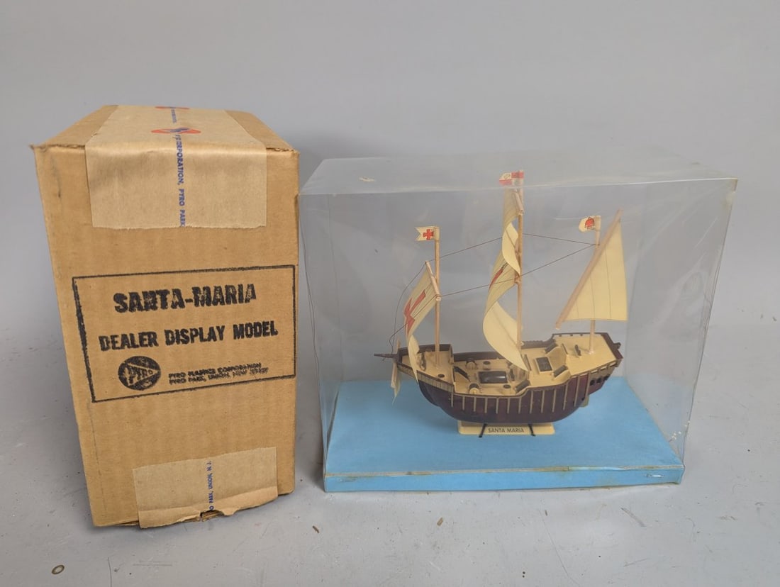Vintage Pyro Plastics Santa Maria Dealer Display Model New Old Stock Collectible Ship: **Important** Please read below description on how to avoid high shipping costs. Up for auction is a Vintage Pyro Plastics Santa Maria Dealer Display Model. This item is considered New Old Stock