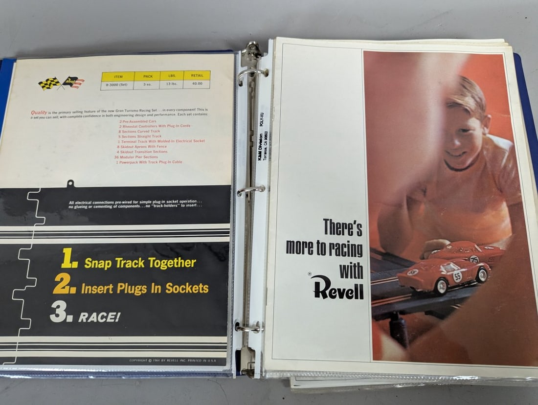 1960s Revell Slot Car Racing Dealer Promotional Binder with Brochures and Paperwork - 2
