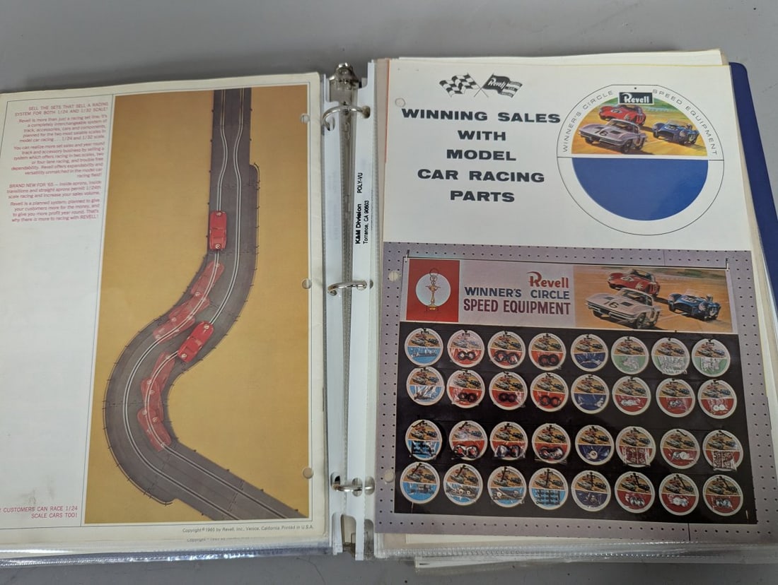 1960s Revell Slot Car Racing Dealer Promotional Binder with Brochures and Paperwork - 3