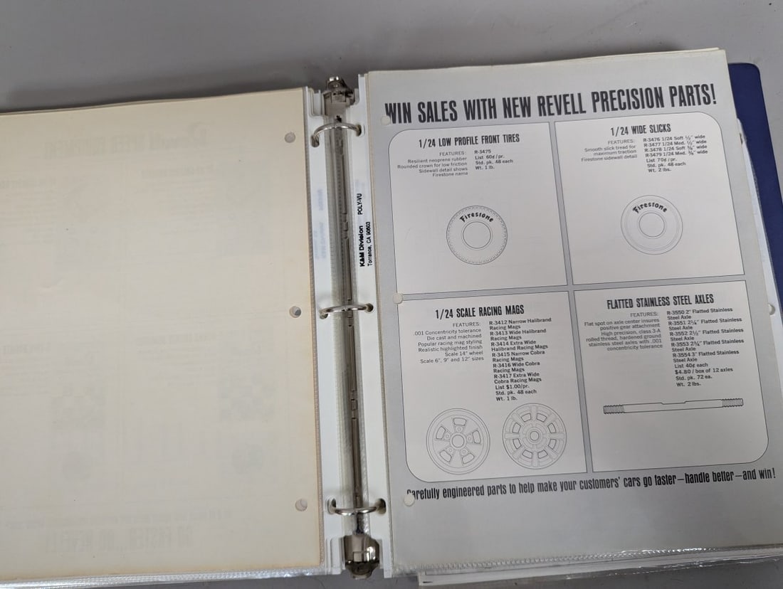 1960s Revell Slot Car Racing Dealer Promotional Binder with Brochures and Paperwork - 5