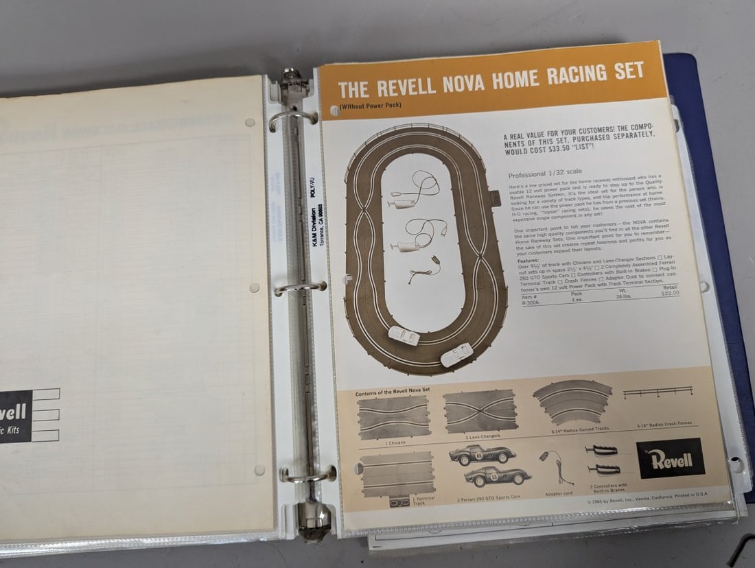 1960s Revell Slot Car Racing Dealer Promotional Binder with Brochures and Paperwork - 6