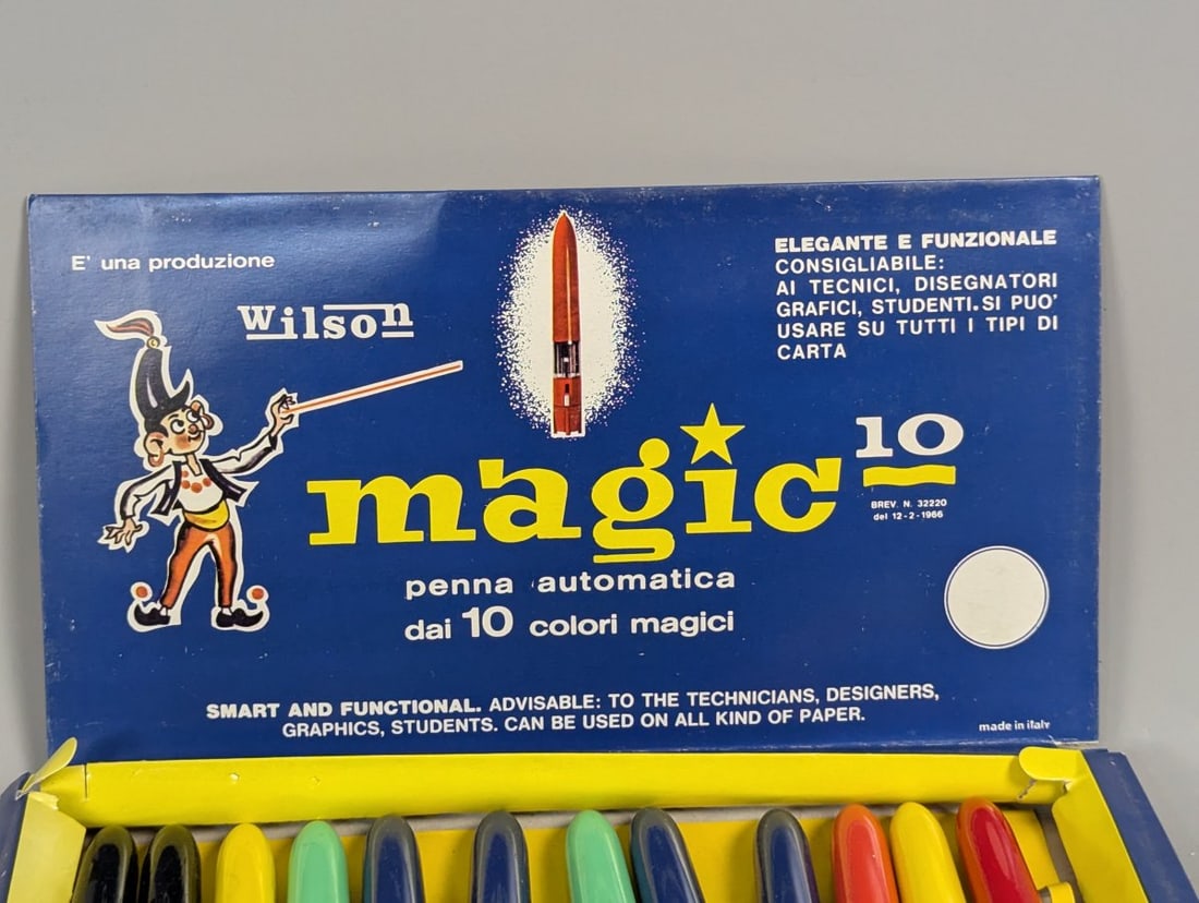 Vintage Wilson Magic 10 Multipen Store Display Box with 11 Pens from Italy - 2