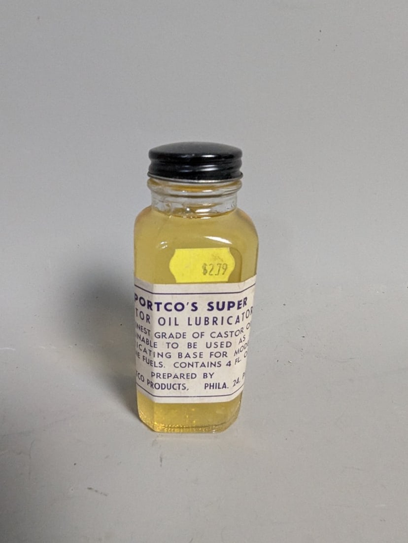 Vintage Sportco Super Castor Oil Lubricator Bottle Model Engine Collectible: **Important** Please read below description on how to avoid high shipping costs. Up for auction is a rare Vintage Sportco's Super Castor Oil Lubricator Bottle, measuring 4 1/2 x 2 x 2 inches. This vin