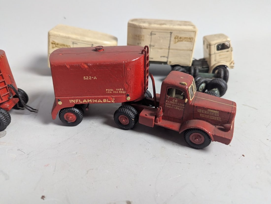Master-Made Wooden Trucks & Trailers Collection Vintage Hand-Painted Chicago Toys - 3