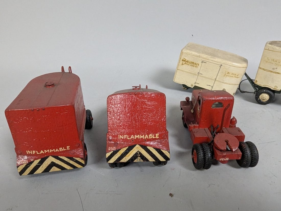 Master-Made Wooden Trucks & Trailers Collection Vintage Hand-Painted Chicago Toys - 4