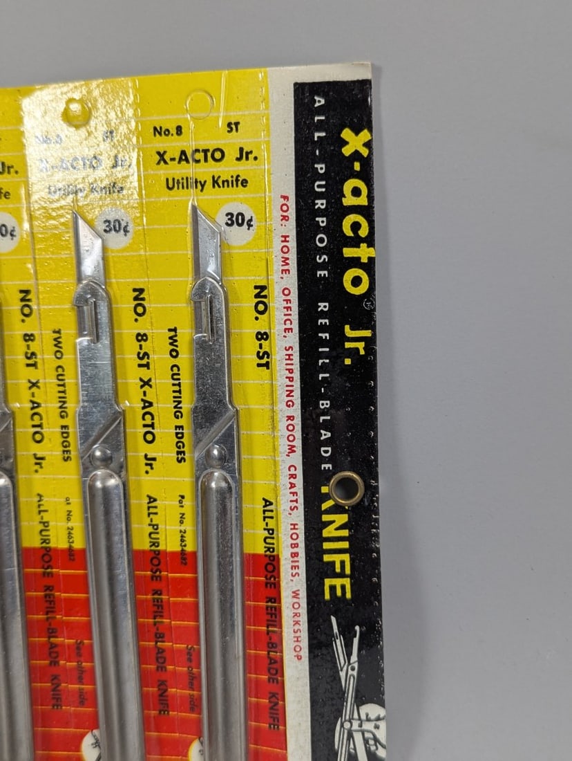 Vintage X-acto Jr. No. 8-ST Utility Knife Store Display New Old Stock NOS Complete Set - 2
