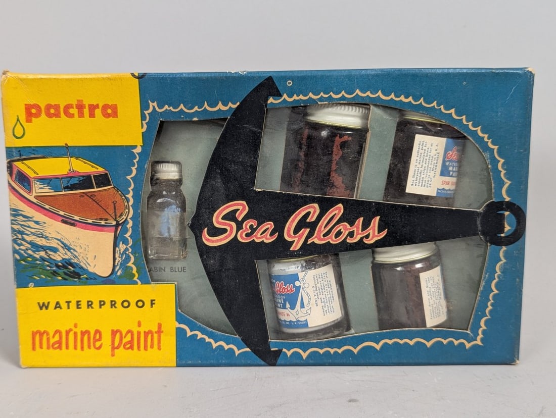 Pactra Sea Gloss Marine Paint Kit Vintage Collectible New Old Stock Model Supplies: **Important** Please read below description on how to avoid high shipping costs. Presenting the vintage Pactra Sea Gloss Marine Paint Kit (#58) in its original packaging, measuring 6 x 1 1/2 x 9 1/2. 