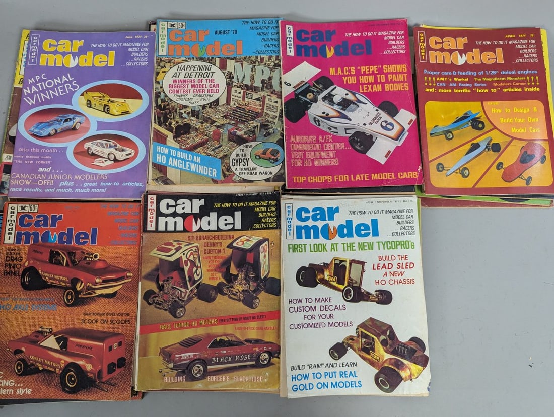 Lot of Vintage Car Model Magazine Loose Issues and Bound Volumes from 1960s-1970s - 9