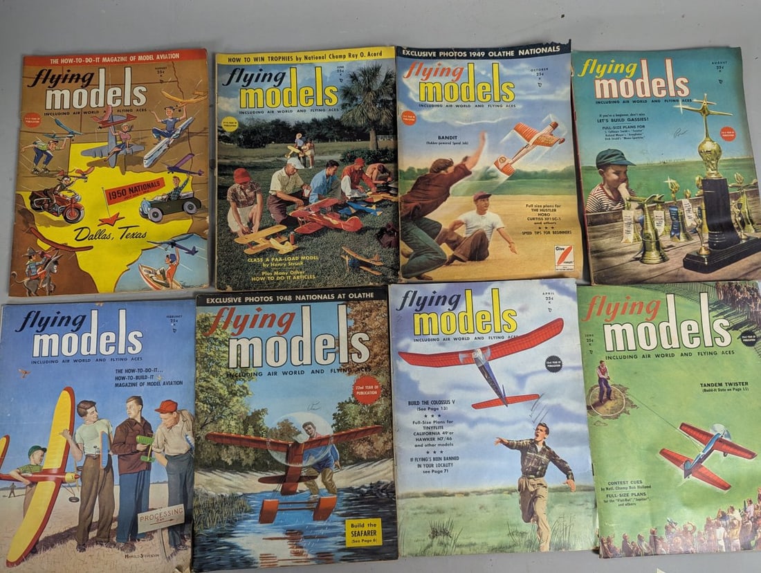 Vintage Airplane Model Magazines Collection Including Flying Models Airfix Aero Modeller - 2