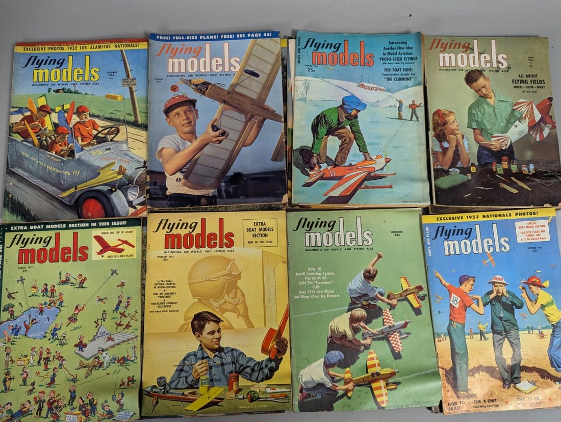 Vintage Airplane Model Magazines Collection Including Flying Models Airfix Aero Modeller - 3