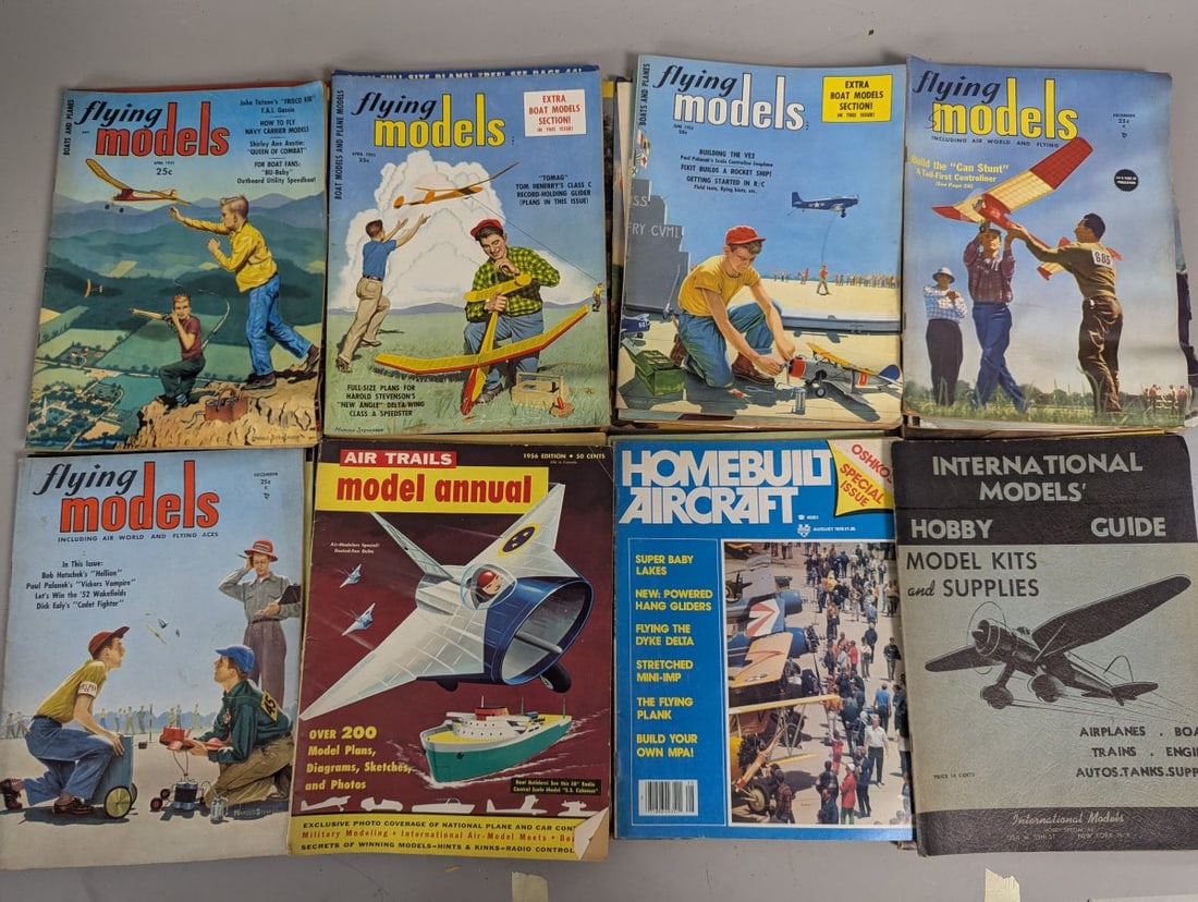 Vintage Airplane Model Magazines Collection Including Flying Models Airfix Aero Modeller - 4