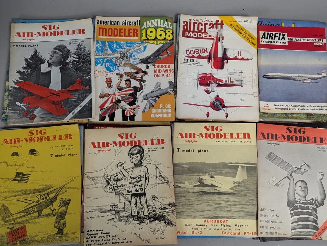 Vintage Airplane Model Magazines Collection Including Flying Models Airfix Aero Modeller - 5