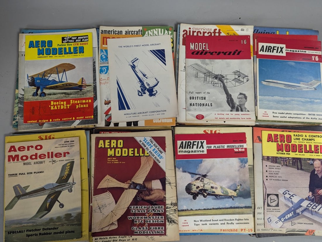 Vintage Airplane Model Magazines Collection Including Flying Models Airfix Aero Modeller - 6
