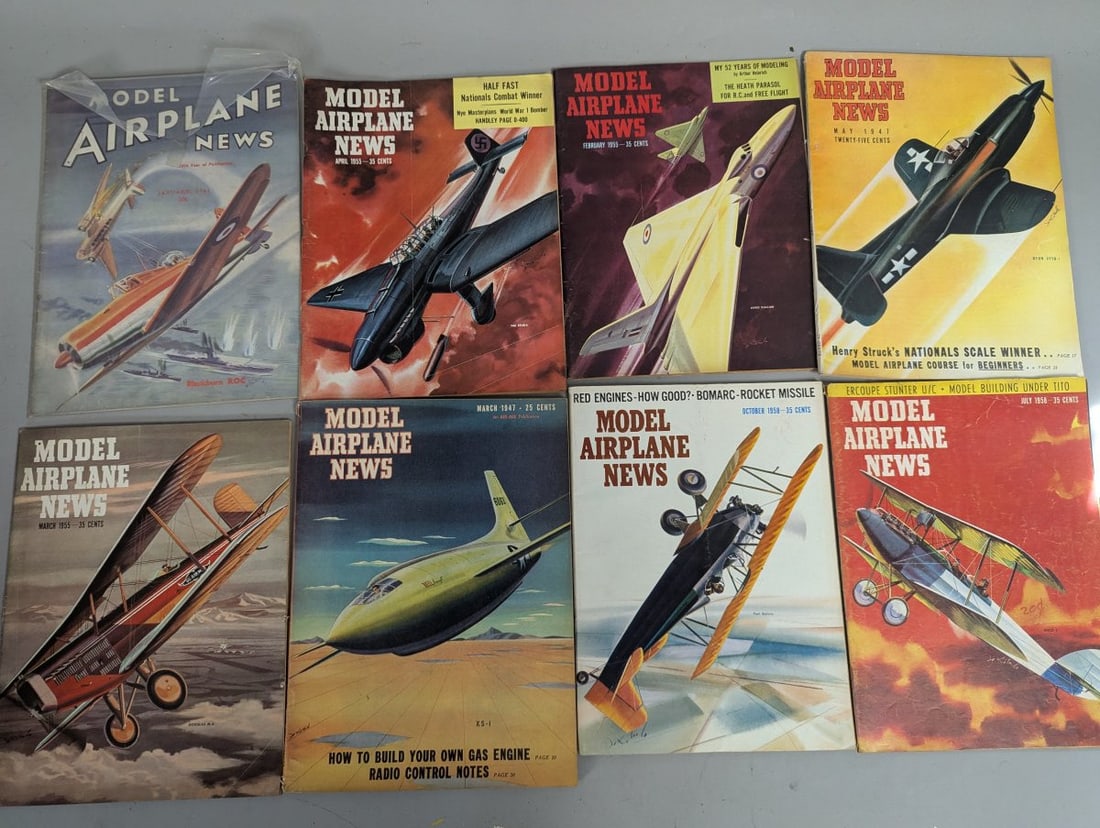 Lot of 54 Model Airplane News Magazines 1930s-1960s Vibrant Covers for Collectors - 2