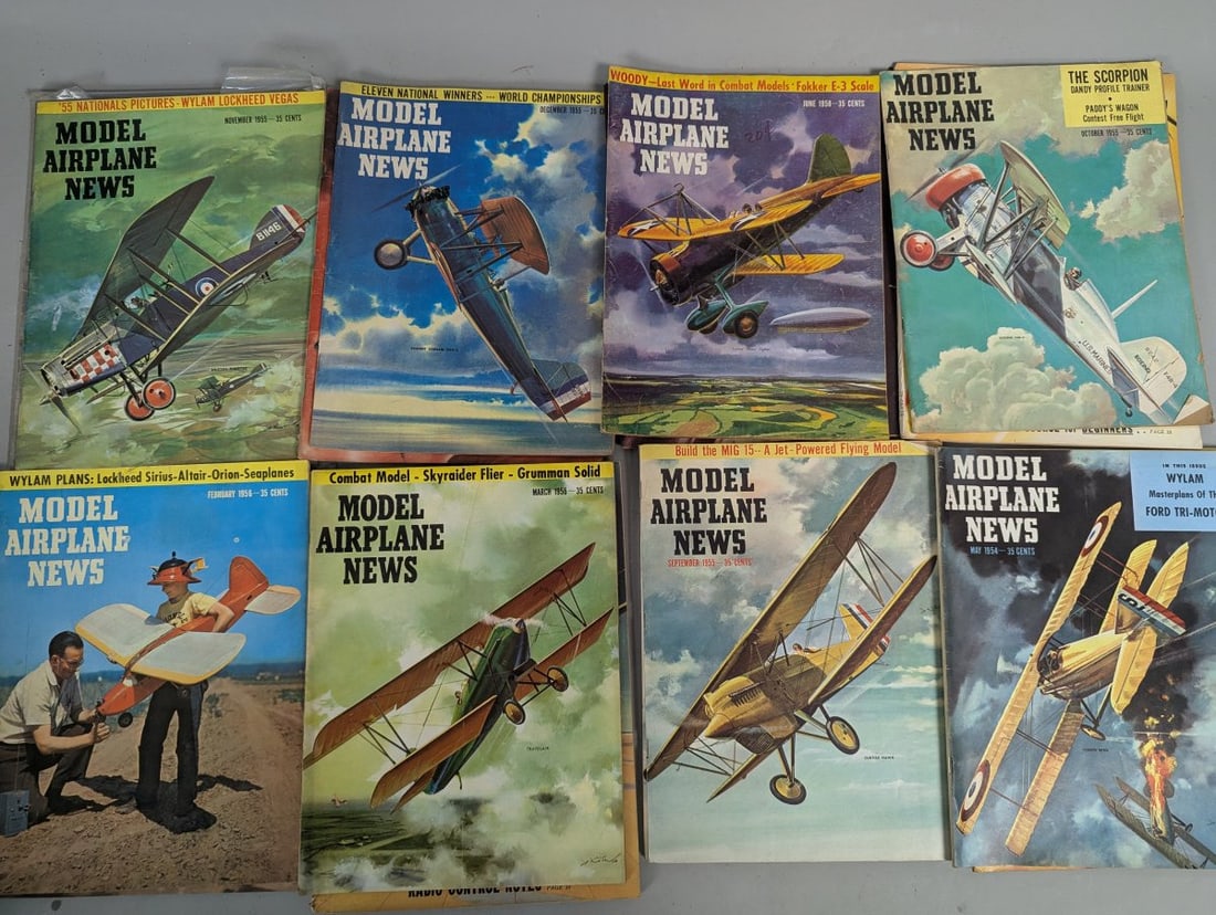 Lot of 54 Model Airplane News Magazines 1930s-1960s Vibrant Covers for Collectors - 3