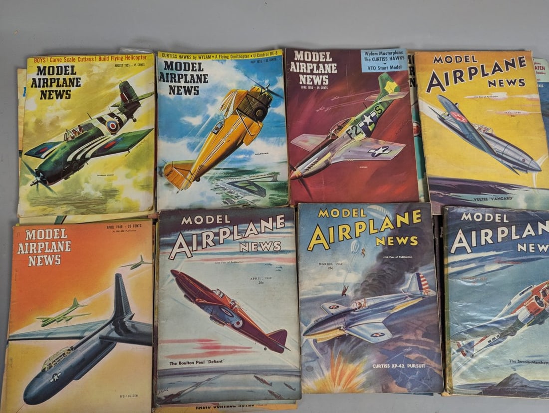 Lot of 54 Model Airplane News Magazines 1930s-1960s Vibrant Covers for Collectors - 5