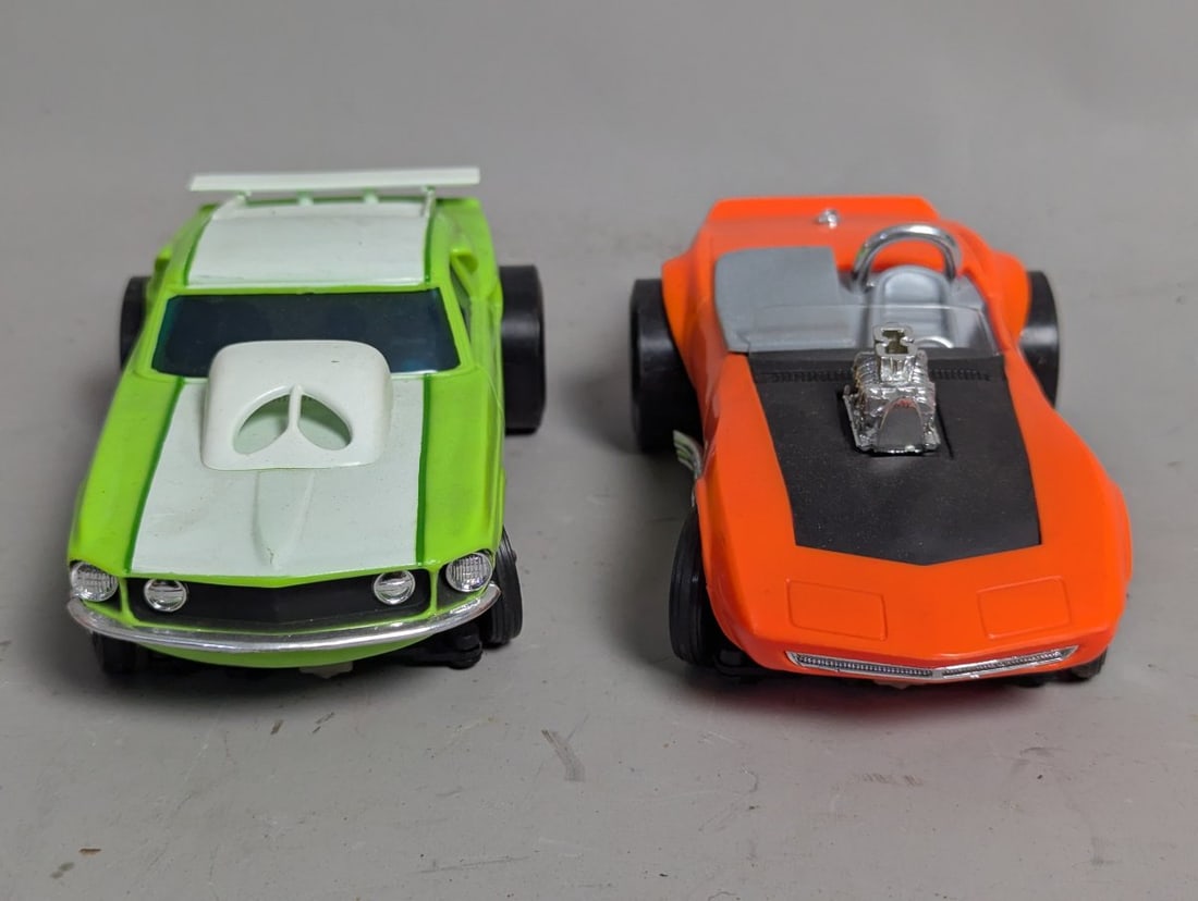Vintage Hasbro Amaze-A-Matics Ford Mustang & Corvette Roadster Toy Cars Collection - 3