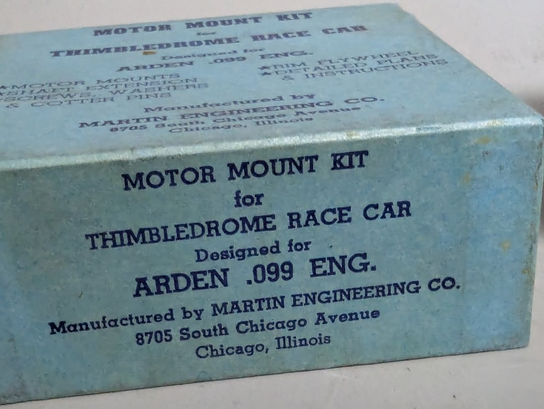 Martin Engineering Co Motor Mount Kit Thimbledrome Race Car Arden .099 Rare New Old Stock - 3
