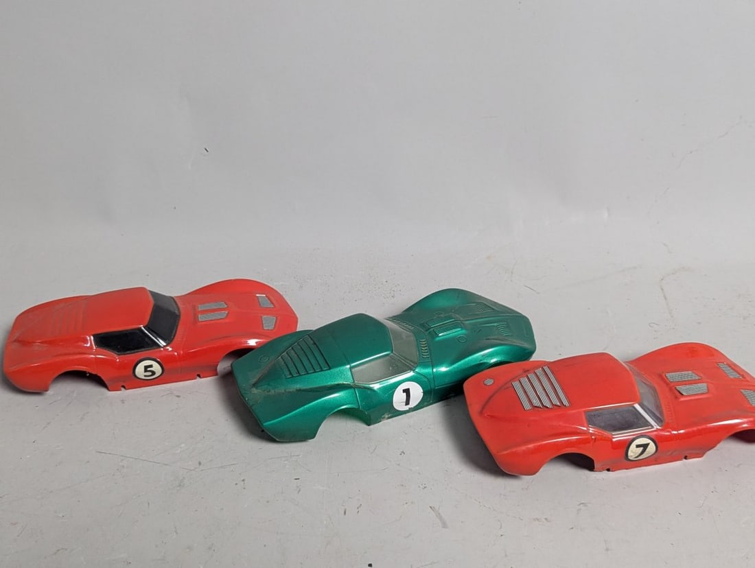 Vintage Lancer Mako Shark Corvette 1/24 Scale Slot Car Bodies Collection of 3 - 5