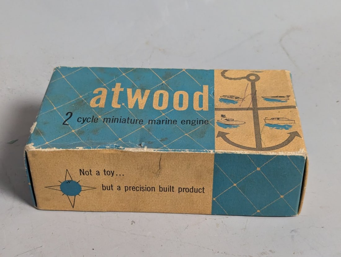 Vintage Atwood Outboard Miniature Marine Engine NOS Precision Built Model Engine - 2