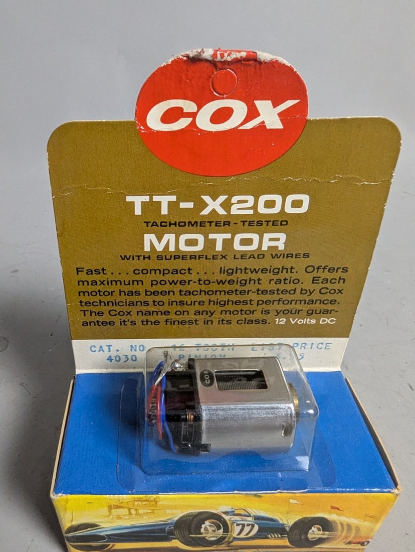 Cox TT-X200 Tachometer-Tested Slot Car Motor Vintage NOS Collectible Model - 2