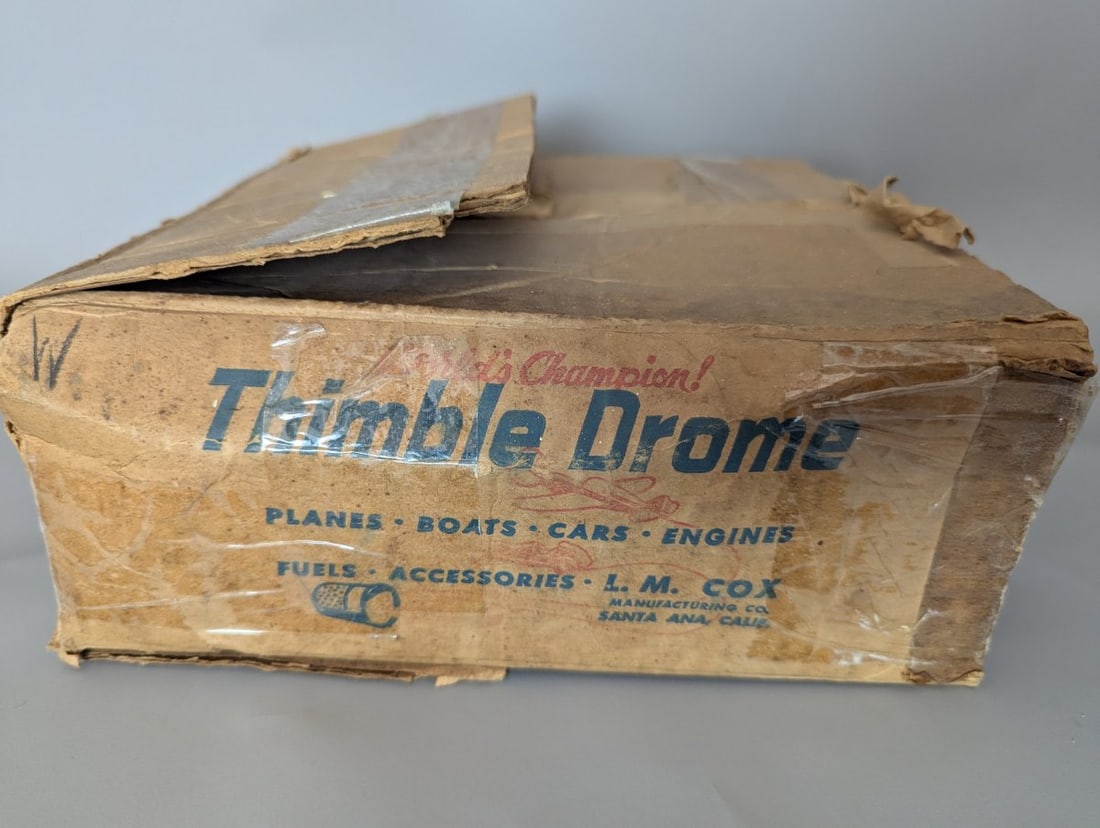 Vintage Cox Thimble Drome PT-19 Trainer Control Line Airplane with Original Box - 7
