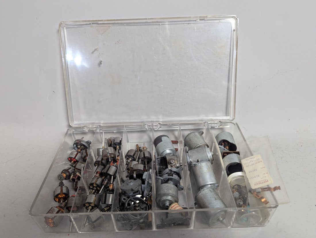 Vintage 1960s Slot Car Motors and Parts Lot Including Pittman for Restoration or Custom Build: **Important** Please read below description on how to avoid high shipping costs. Explore this exciting lot of vintage 1960s slot car motors, armatures, and parts featuring sought-after Pittman