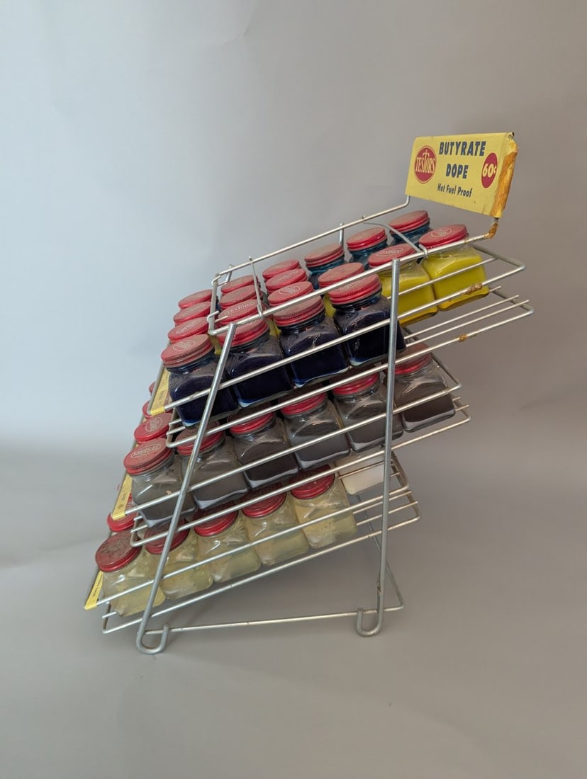Vintage Testors Butyrate Dope Store Display Rack with 55 Bottles Collectible Memorabilia - 2
