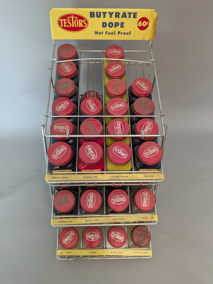 Vintage Testors Butyrate Dope Store Display Rack with 55 Bottles Collectible Memorabilia - 5