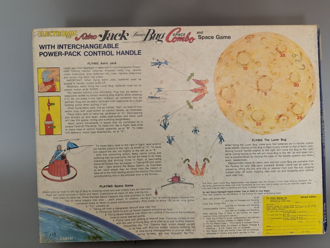 Victor Stanzel Electronic Astro Jack Lunar Bug Vintage Space Toy Collectible - 9