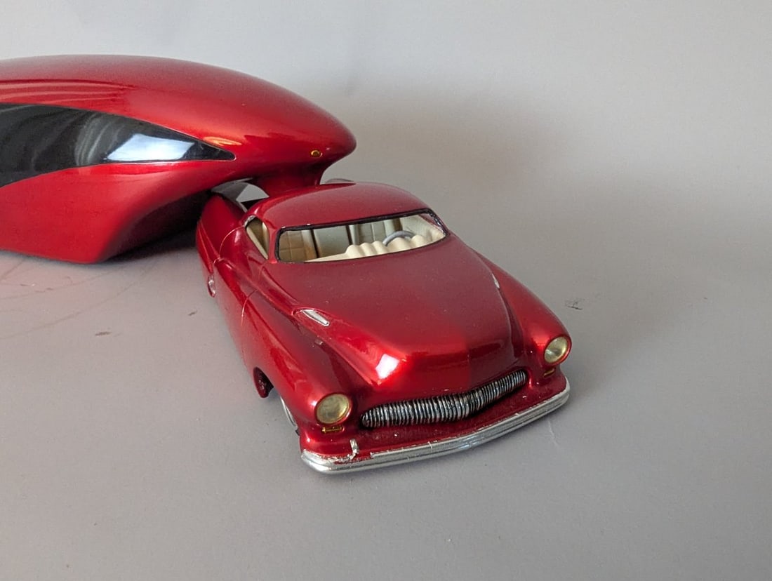 Custom Mercury Pickup Truck and Futuristic Car Hauler Trailer Model Set by Mark Jones - 2