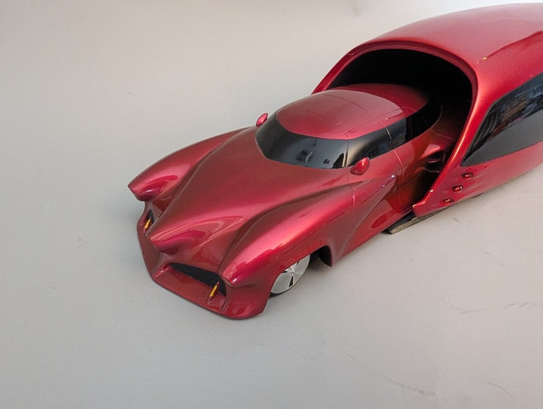Custom Mercury Pickup Truck and Futuristic Car Hauler Trailer Model Set by Mark Jones - 4
