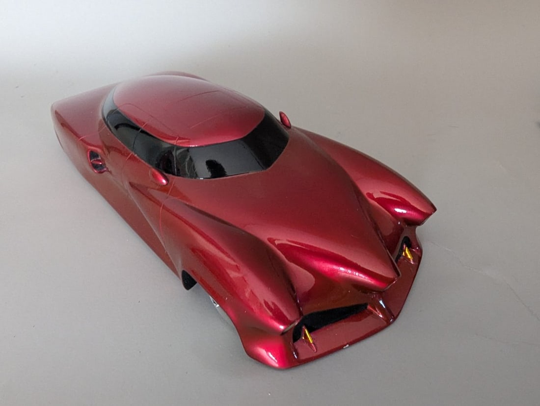 Custom Mercury Pickup Truck and Futuristic Car Hauler Trailer Model Set by Mark Jones - 5