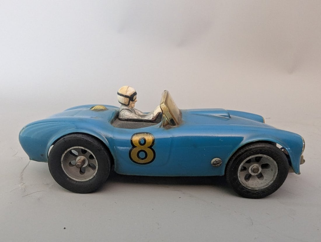 Vintage 1960s 1/32 Scale Shelby Cobra Slot Car Blue #8 Watkins Glen Collectible - 5