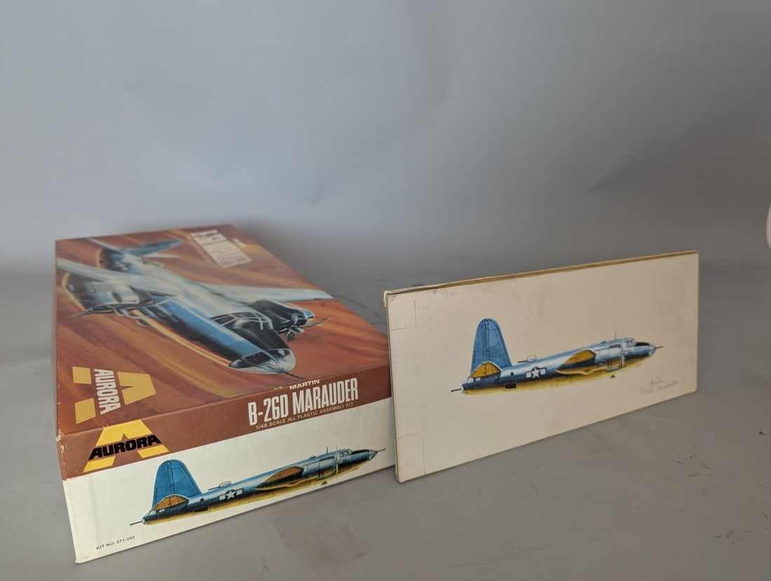 Aurora Martin B-26D Marauder Model Kit with Original Artwork Rare Collector Set - 8