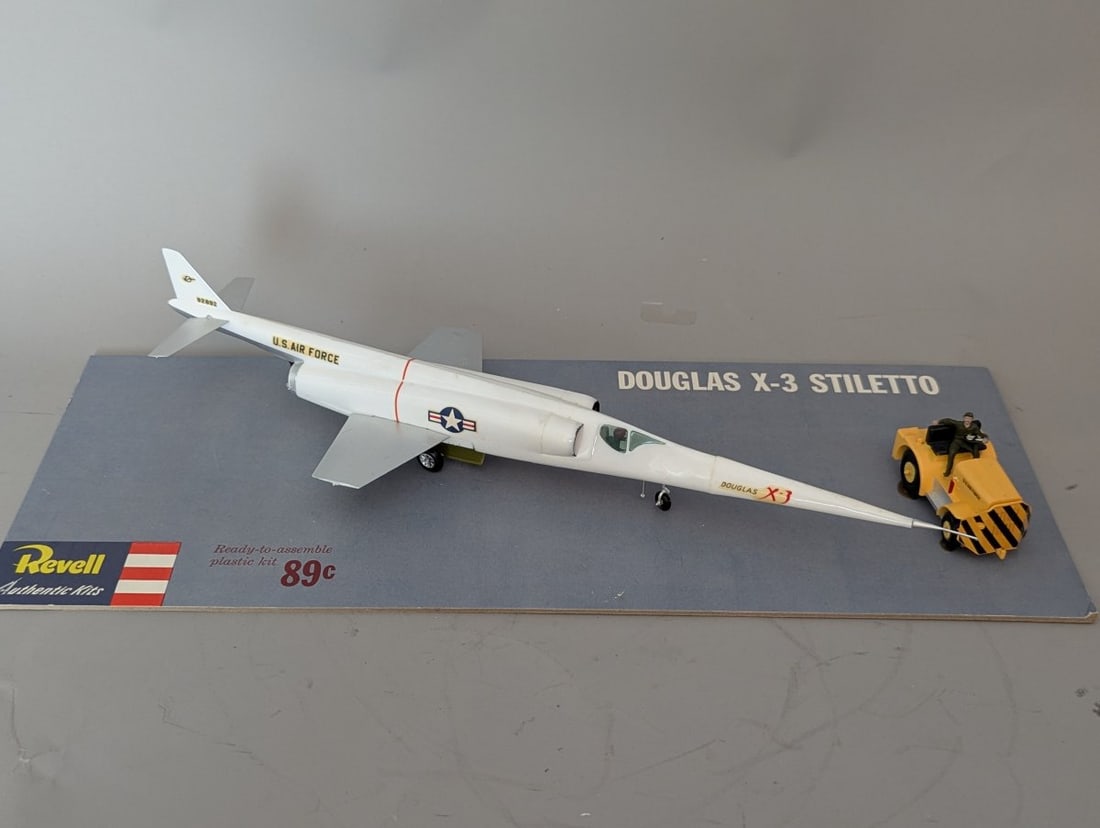 Vintage 1950s Revell Douglas X-3 Stiletto Promotional Store Display Model: **Important** Please read below description on how to avoid high shipping costs. Experience a piece of aviation history with this rare Vintage 1950s Revell Douglas X-3 Stiletto Store Display,